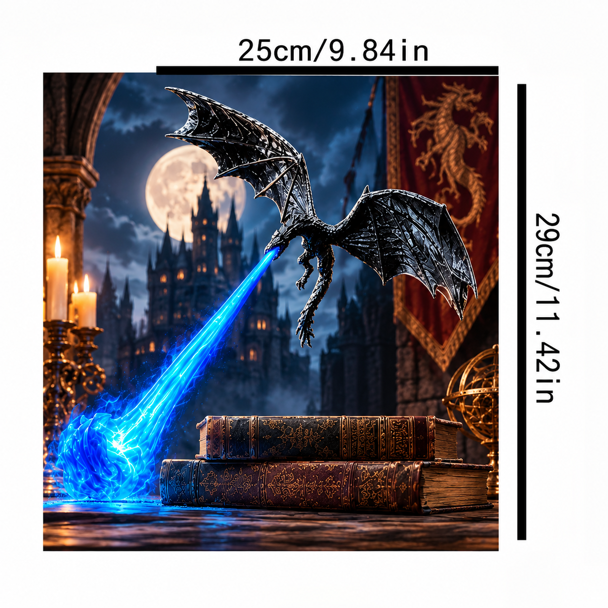 Fire-Breathing Dragon Bookshelf Lamp
