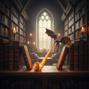 Fire-Breathing Dragon Bookshelf Lamp