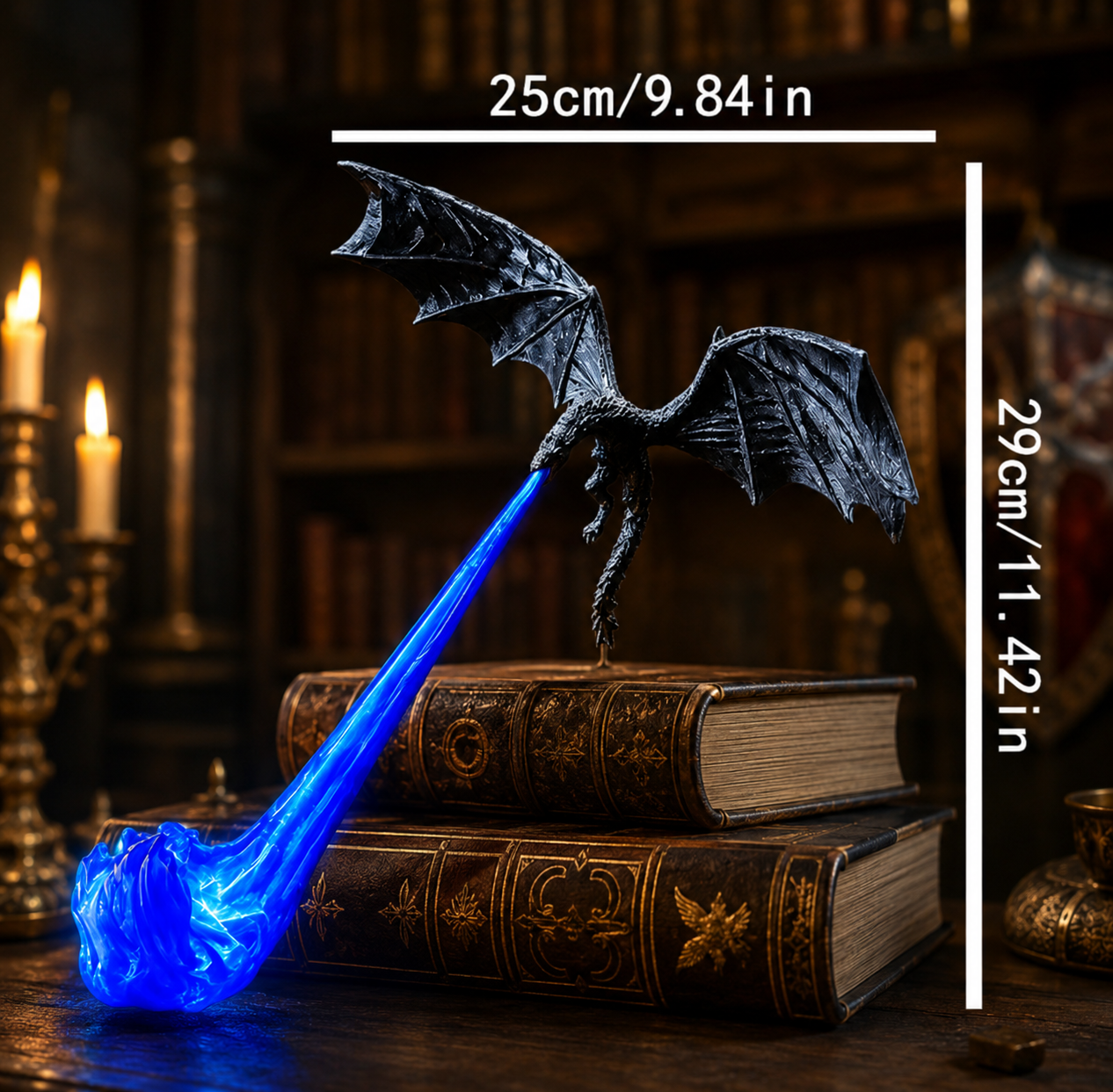 Fire-Breathing Dragon Bookshelf Lamp
